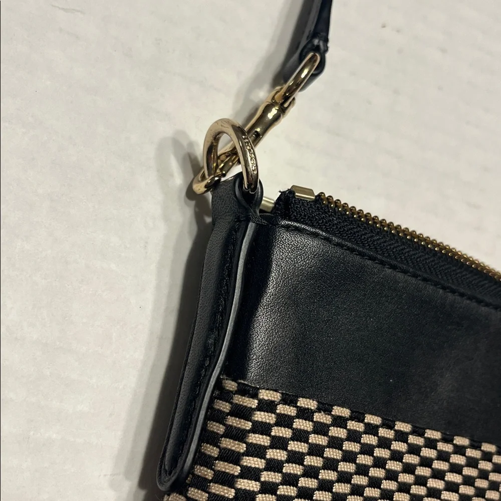 Coach Kitt Black Tan Crossbody Bag Purse jacquard